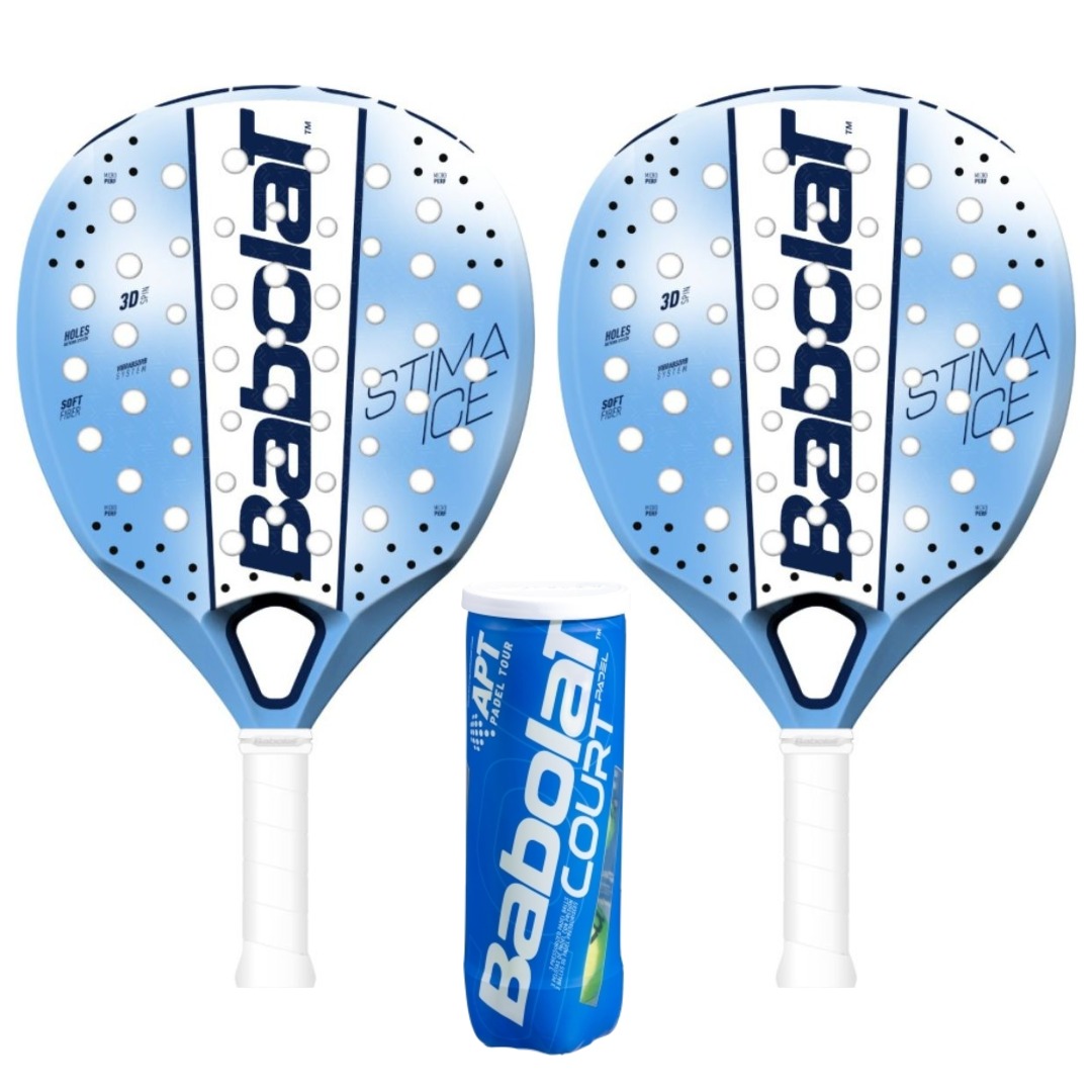Babolat Padel Sæt (2 x Babolat Stima Ice + Babolat Court Padel X3)